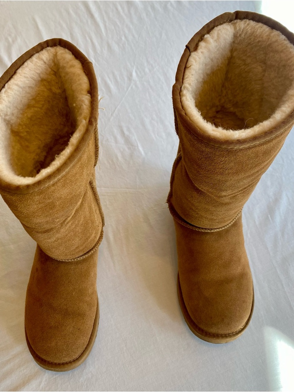BearPaw Chestnut Brown Suede Shearling-Lined Mid-Calf Boots - Picture 5 of 7